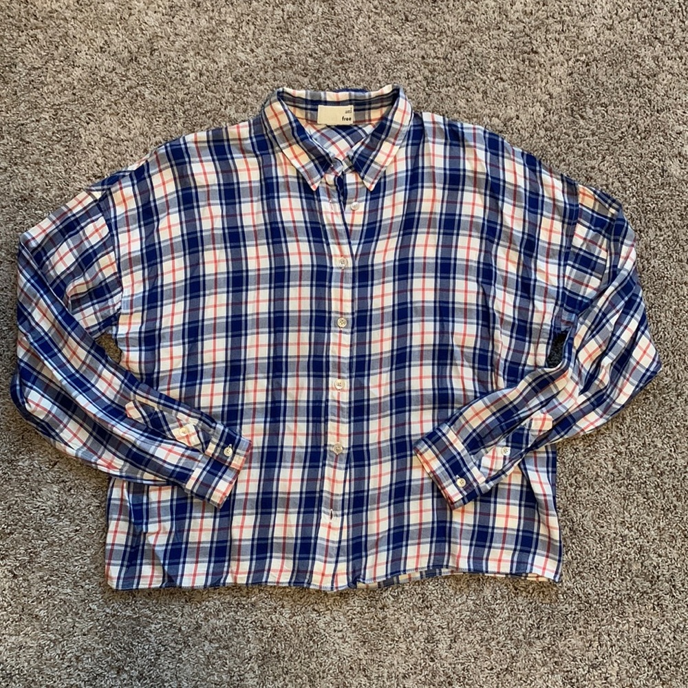 Wilfred Free Plaid Cropped Button Up Shirt